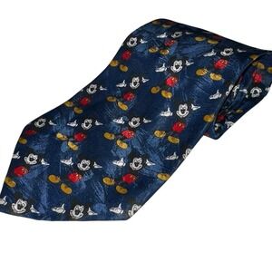 Mickey Mouse Neck Tie - Blue 100%‎ Polyester Disney